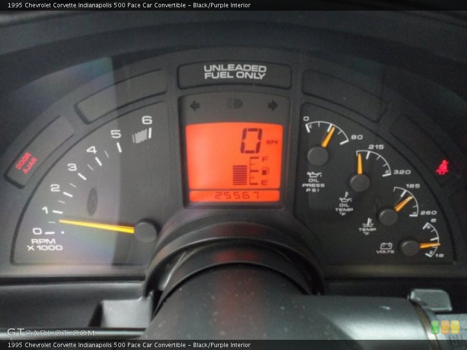 Black/Purple Interior Gauges for the 1995 Chevrolet Corvette Indianapolis 500 Pace Car Convertible #66242379