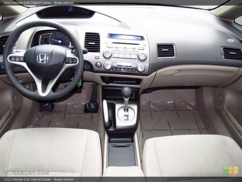 Beige Interior Dashboard for the 2011 Honda Civic Hybrid Sedan #66245884