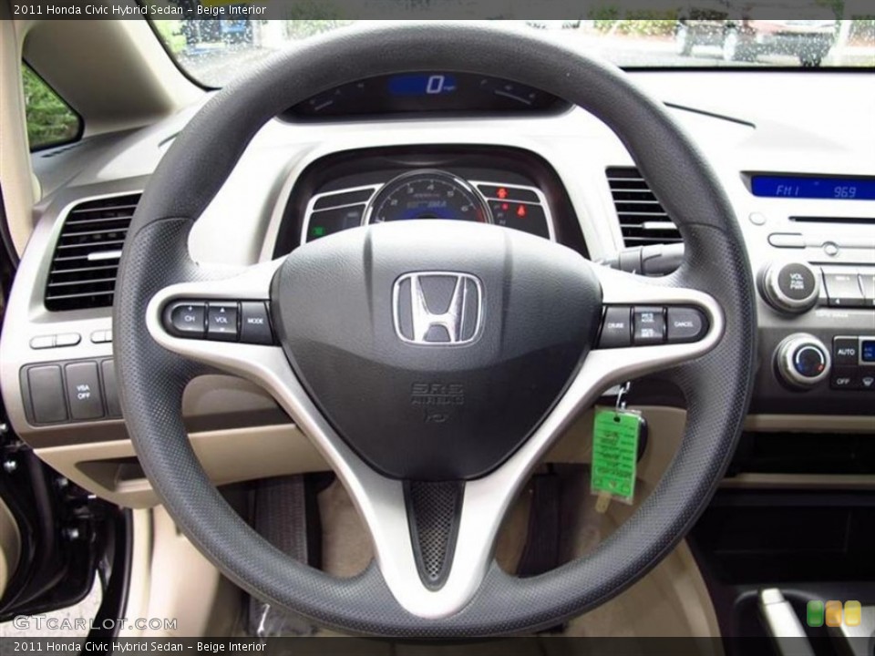 Beige Interior Steering Wheel for the 2011 Honda Civic Hybrid Sedan #66245962