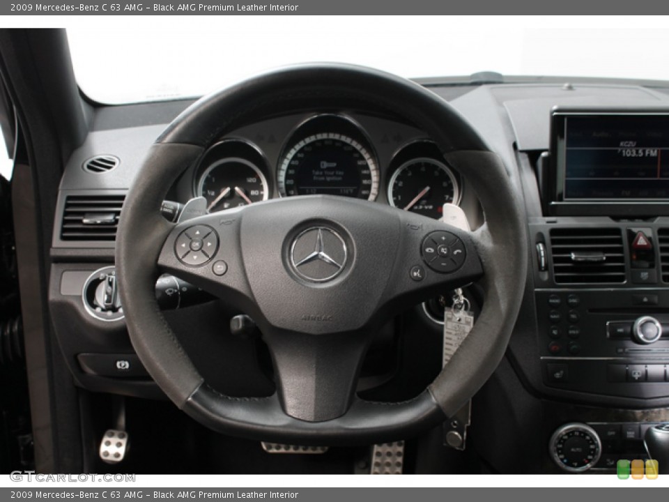 Black AMG Premium Leather Interior Steering Wheel for the 2009 Mercedes-Benz C 63 AMG #66248539