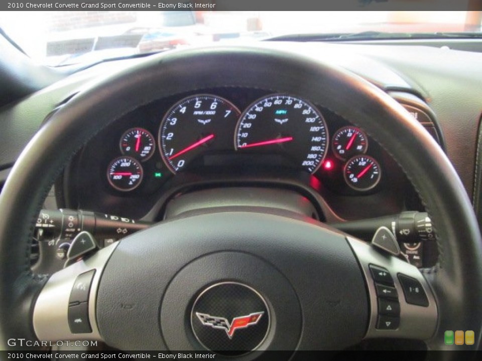 Ebony Black Interior Gauges for the 2010 Chevrolet Corvette Grand Sport Convertible #66250604