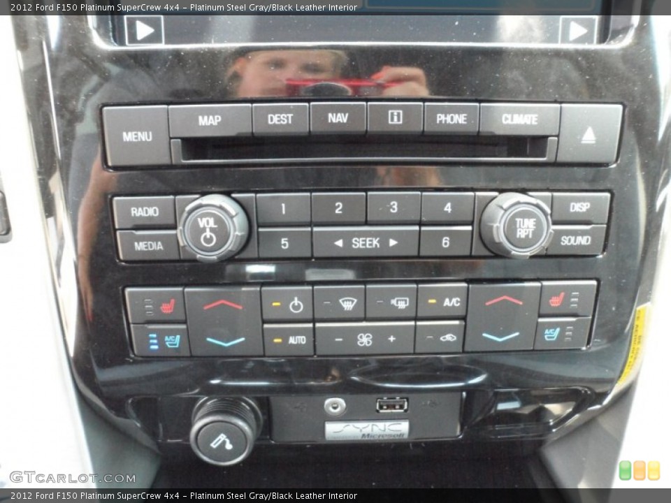 Platinum Steel Gray/Black Leather Interior Controls for the 2012 Ford F150 Platinum SuperCrew 4x4 #66250832