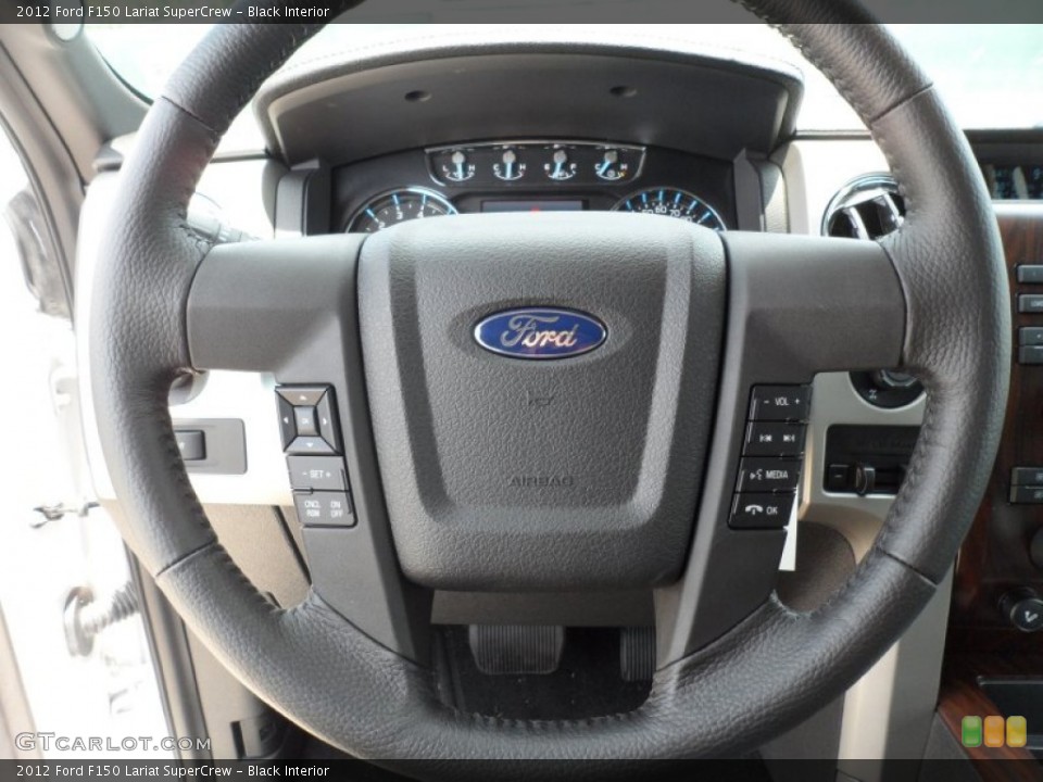 Black Interior Steering Wheel for the 2012 Ford F150 Lariat SuperCrew #66251993