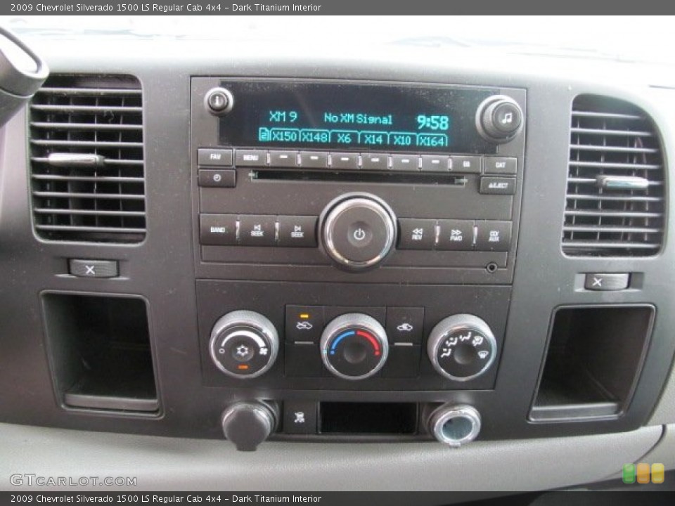 Dark Titanium Interior Controls for the 2009 Chevrolet Silverado 1500 LS Regular Cab 4x4 #66252161