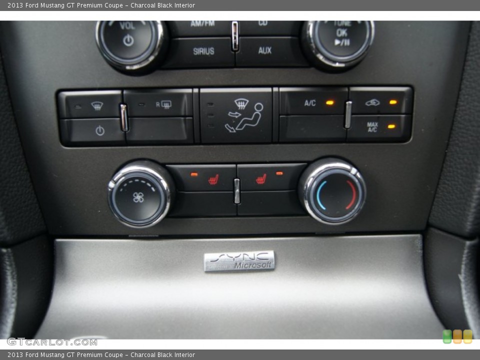 Charcoal Black Interior Controls for the 2013 Ford Mustang GT Premium Coupe #66265728