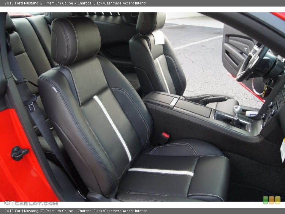 Charcoal Black/Cashmere Accent Interior Front Seat for the 2013 Ford Mustang GT Premium Coupe #66265833