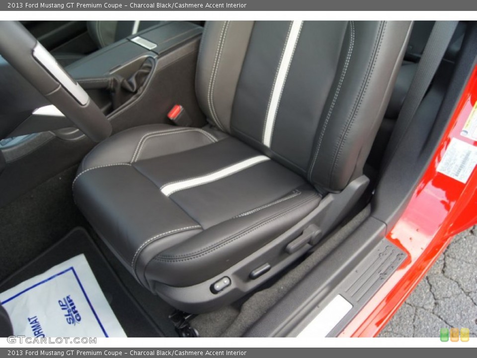 Charcoal Black/Cashmere Accent Interior Front Seat for the 2013 Ford Mustang GT Premium Coupe #66265890