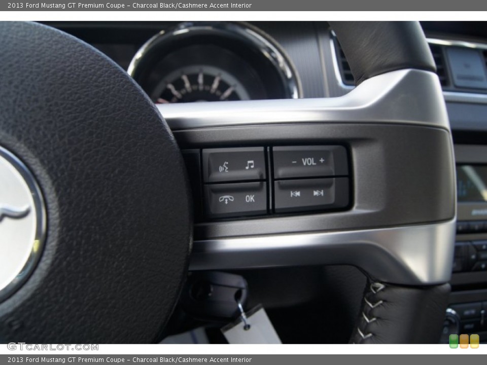 Charcoal Black/Cashmere Accent Interior Controls for the 2013 Ford Mustang GT Premium Coupe #66265911