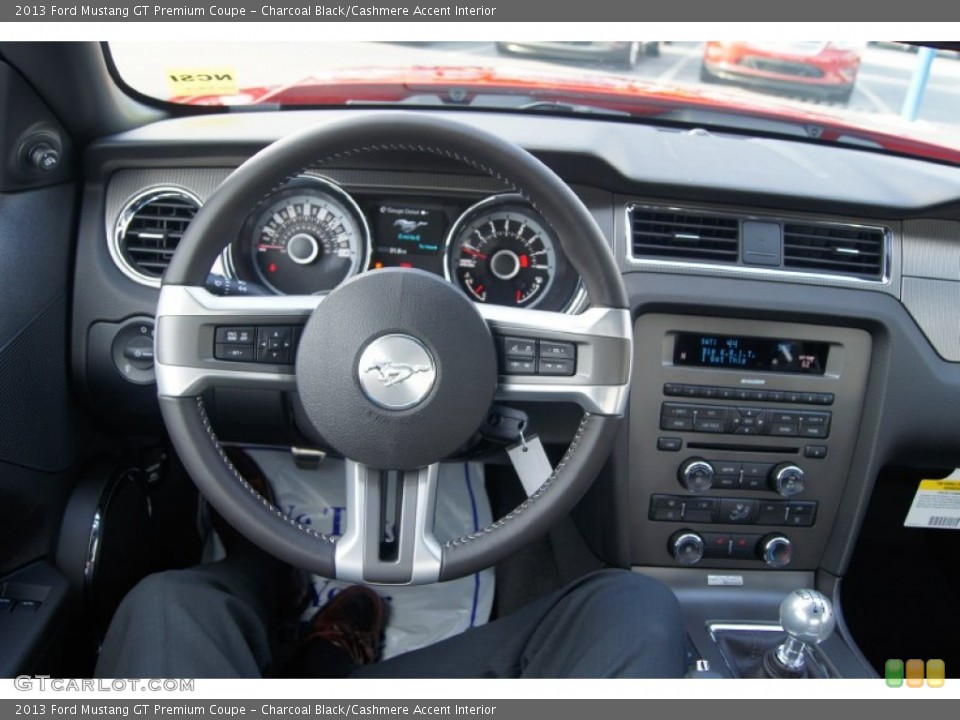 Charcoal Black/Cashmere Accent Interior Dashboard for the 2013 Ford Mustang GT Premium Coupe #66265917