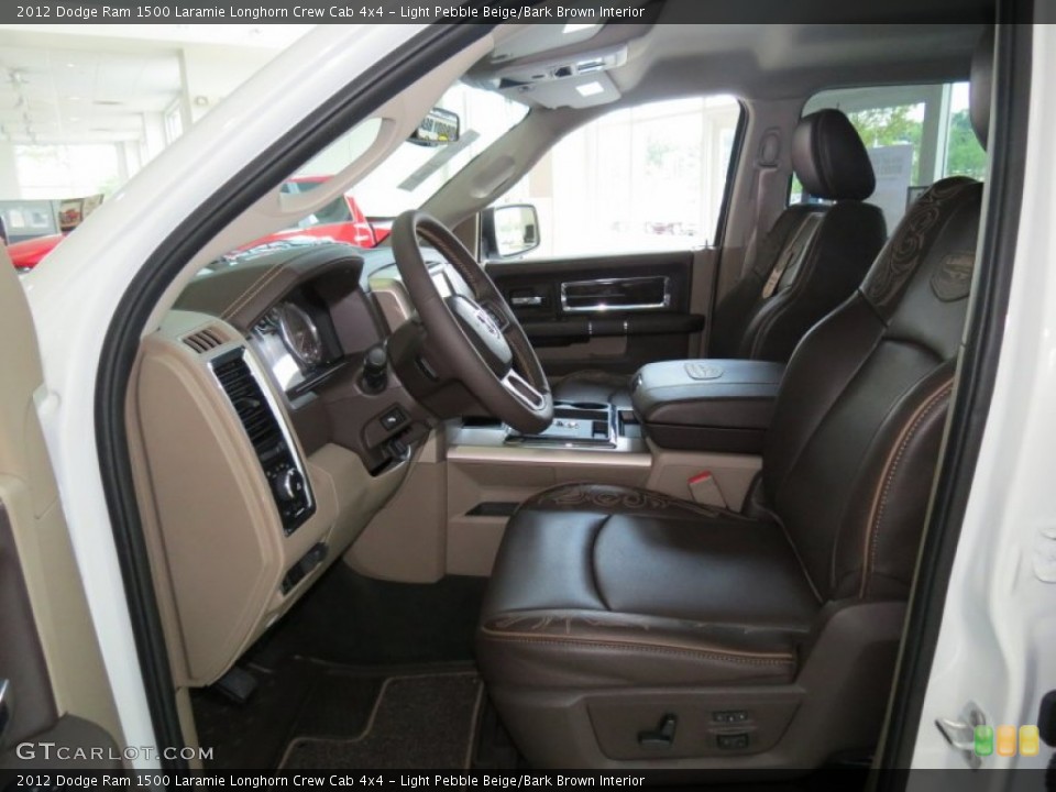 Light Pebble Beige/Bark Brown Interior Photo for the 2012 Dodge Ram 1500 Laramie Longhorn Crew Cab 4x4 #66267714