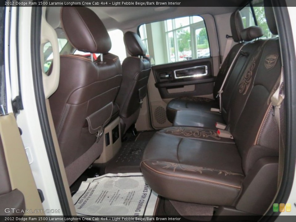 Light Pebble Beige/Bark Brown Interior Rear Seat for the 2012 Dodge Ram 1500 Laramie Longhorn Crew Cab 4x4 #66267720
