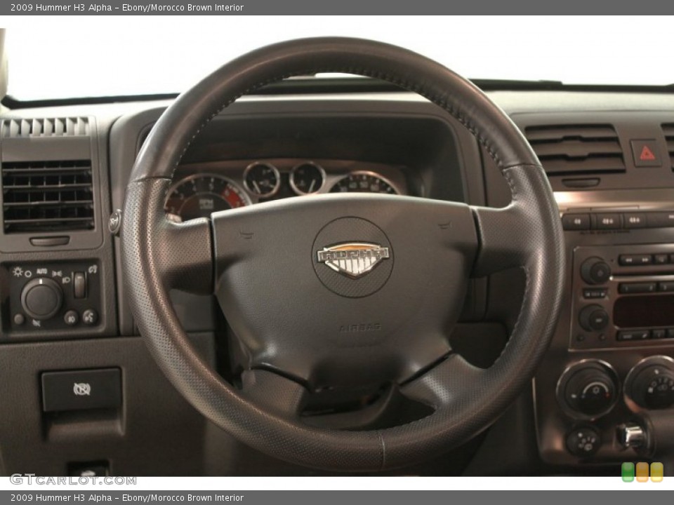 Ebony/Morocco Brown Interior Steering Wheel for the 2009 Hummer H3 Alpha #66270382