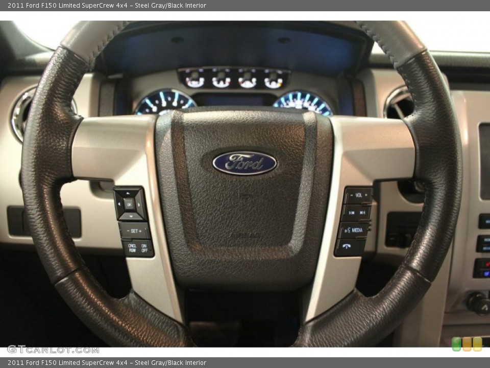 Steel Gray/Black Interior Steering Wheel for the 2011 Ford F150 Limited SuperCrew 4x4 #66270595
