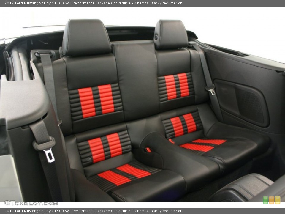 Charcoal Black/Red Interior Rear Seat for the 2012 Ford Mustang Shelby GT500 SVT Performance Package Convertible #66270949
