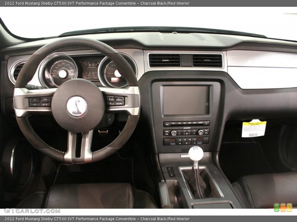 Charcoal Black/Red Interior Dashboard for the 2012 Ford Mustang Shelby GT500 SVT Performance Package Convertible #66270955