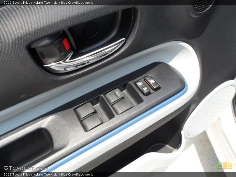 Light Blue Gray/Black Interior Controls for the 2012 Toyota Prius c Hybrid Two #66279828