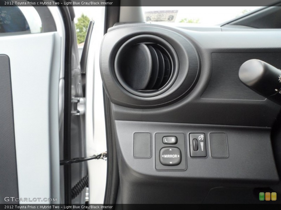 Light Blue Gray/Black Interior Controls for the 2012 Toyota Prius c Hybrid Two #66279920