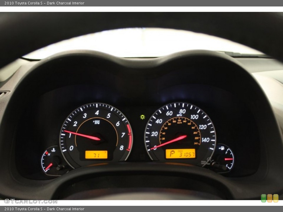 Dark Charcoal Interior Gauges for the 2010 Toyota Corolla S #66280599