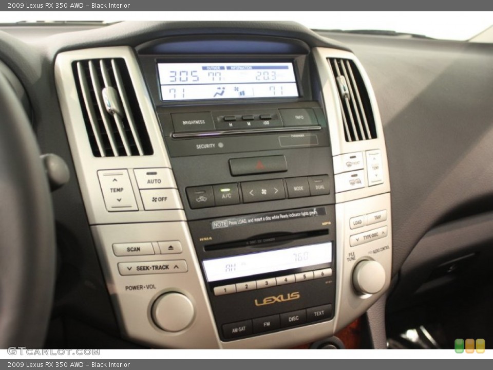 Black Interior Controls for the 2009 Lexus RX 350 AWD #66281982