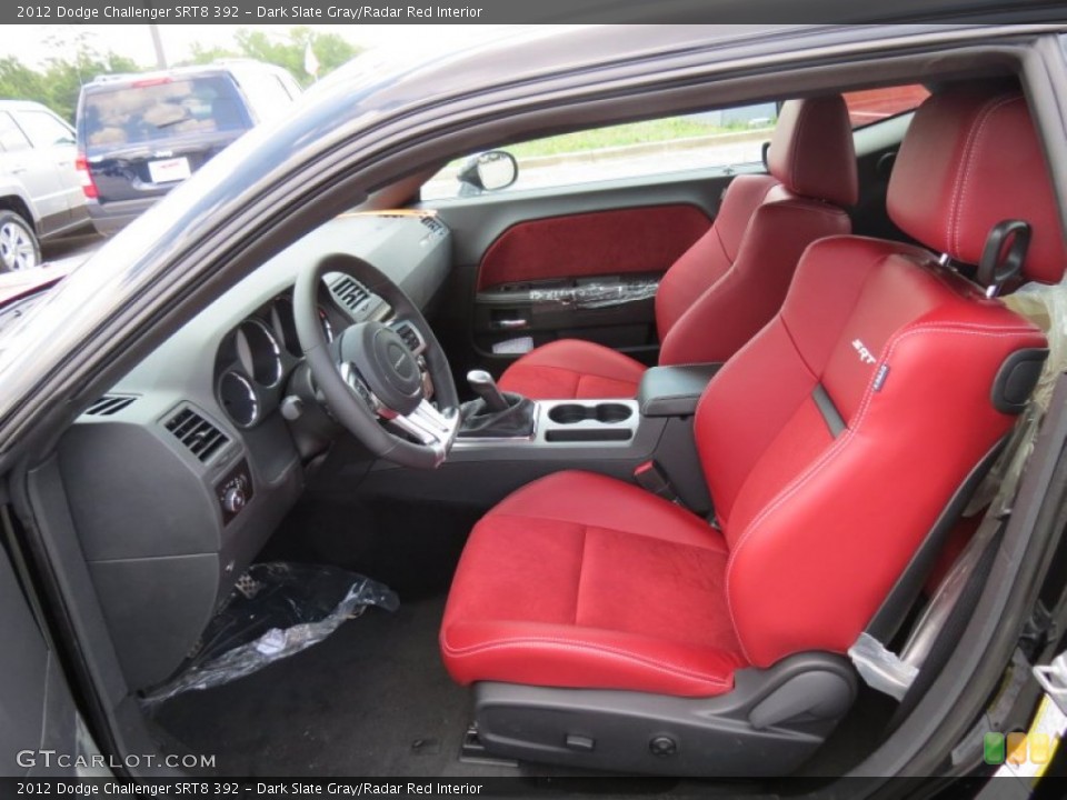 Dark Slate Gray/Radar Red Interior Front Seat for the 2012 Dodge Challenger SRT8 392 #66282522