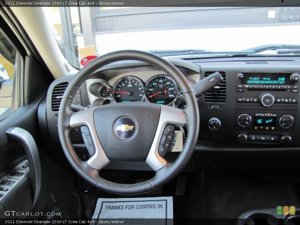 Ebony Interior Dashboard for the 2011 Chevrolet Silverado 1500 LT Crew Cab 4x4 #66289881