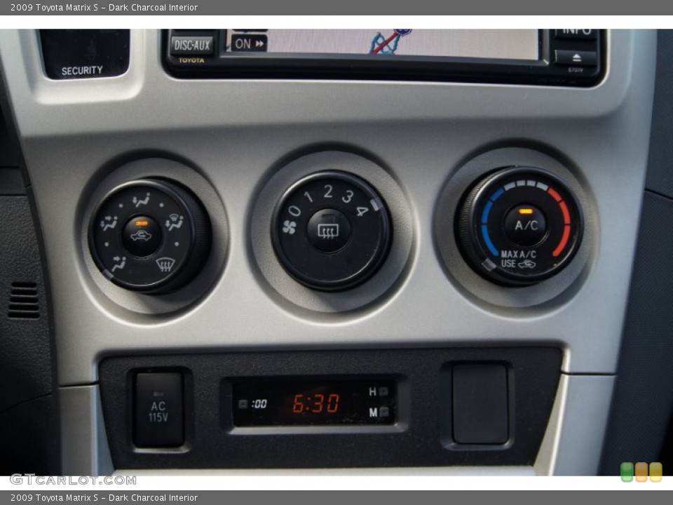 Dark Charcoal Interior Controls for the 2009 Toyota Matrix S #66290727