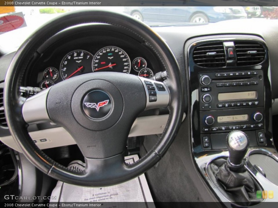 Ebony/Titanium Interior Steering Wheel for the 2008 Chevrolet Corvette Coupe #66291627