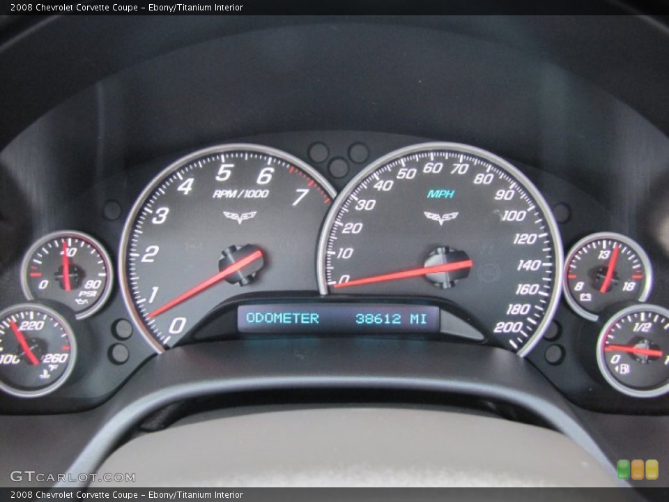 Ebony/Titanium Interior Gauges for the 2008 Chevrolet Corvette Coupe #66291630