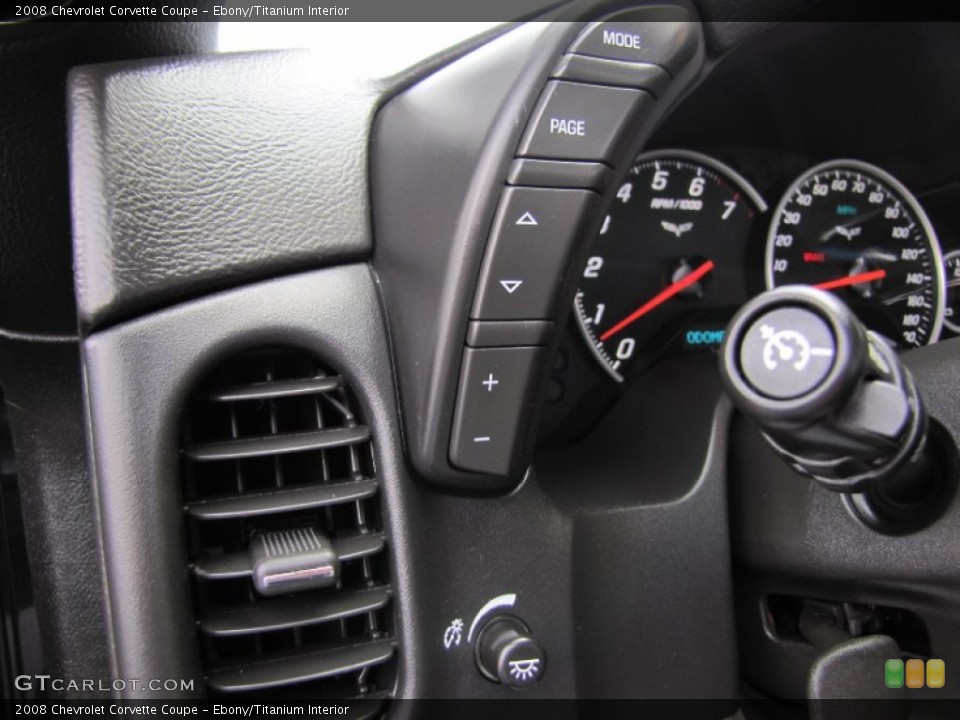 Ebony/Titanium Interior Controls for the 2008 Chevrolet Corvette Coupe #66291684