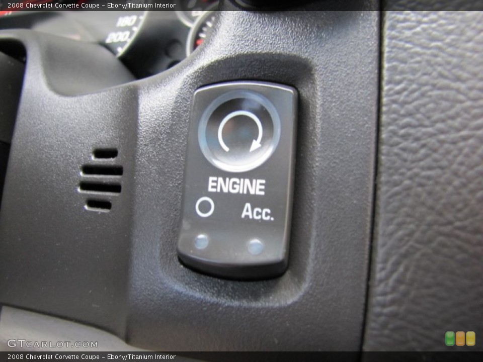 Ebony/Titanium Interior Controls for the 2008 Chevrolet Corvette Coupe #66291693