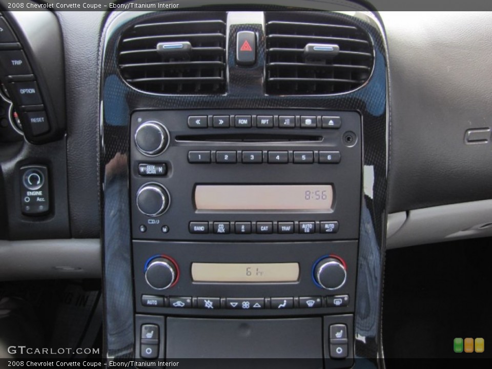 Ebony/Titanium Interior Controls for the 2008 Chevrolet Corvette Coupe #66291702