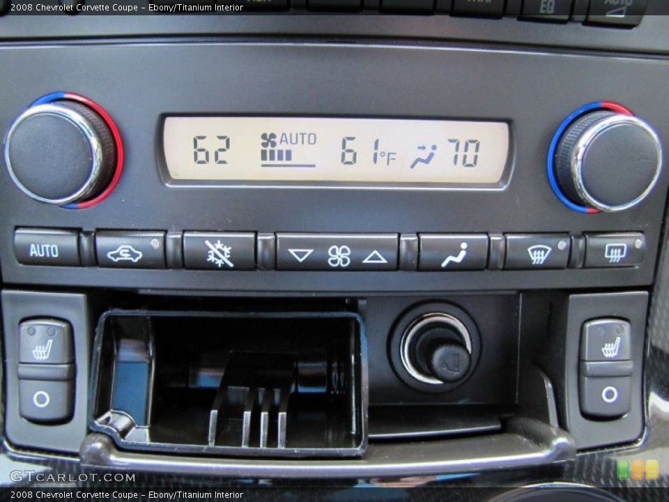 Ebony/Titanium Interior Controls for the 2008 Chevrolet Corvette Coupe #66291717