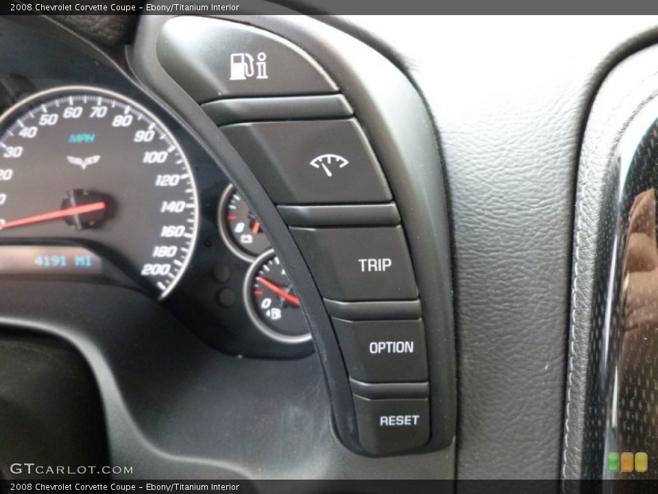 Ebony/Titanium Interior Controls for the 2008 Chevrolet Corvette Coupe #66295149