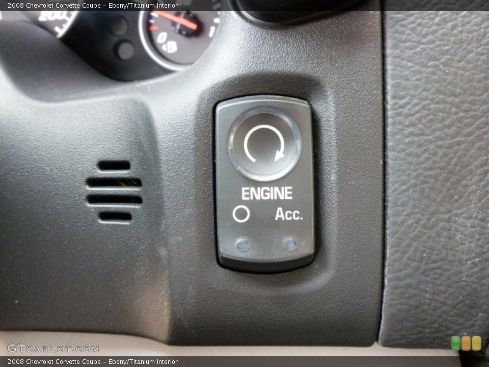 Ebony/Titanium Interior Controls for the 2008 Chevrolet Corvette Coupe #66295158