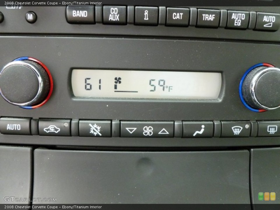 Ebony/Titanium Interior Controls for the 2008 Chevrolet Corvette Coupe #66295176