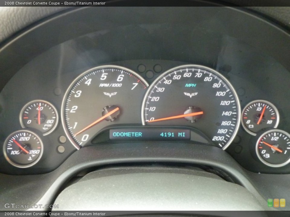 Ebony/Titanium Interior Gauges for the 2008 Chevrolet Corvette Coupe #66295200