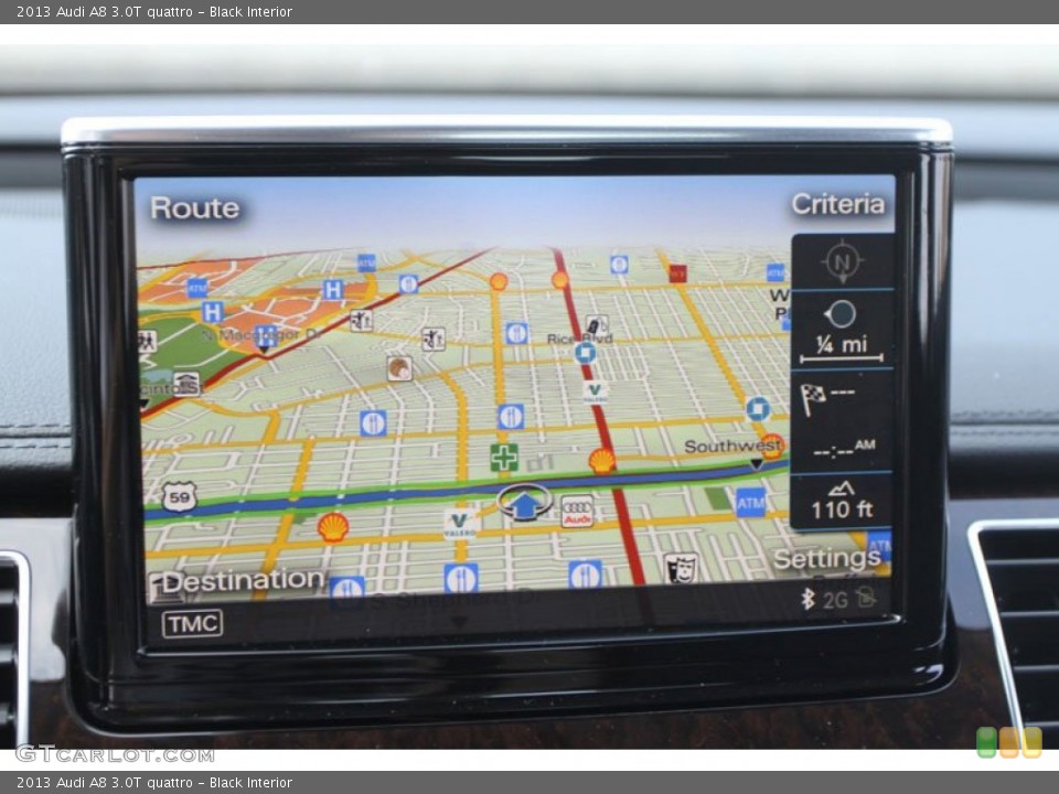 Black Interior Navigation for the 2013 Audi A8 3.0T quattro #66300605