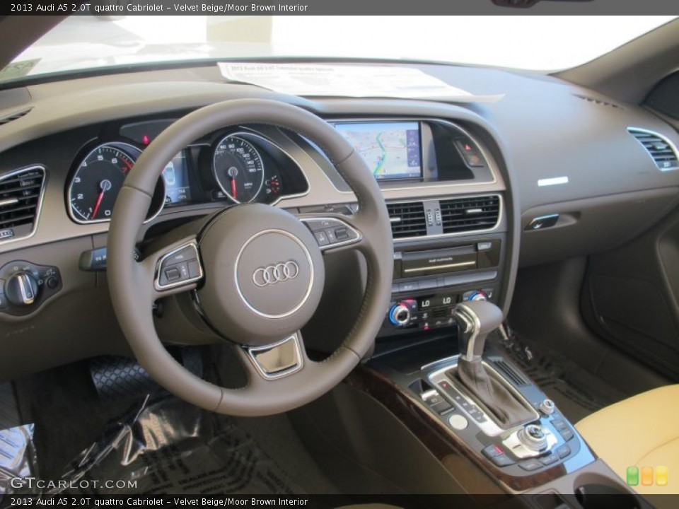 Velvet Beige/Moor Brown Interior Dashboard for the 2013 Audi A5 2.0T quattro Cabriolet #66304415