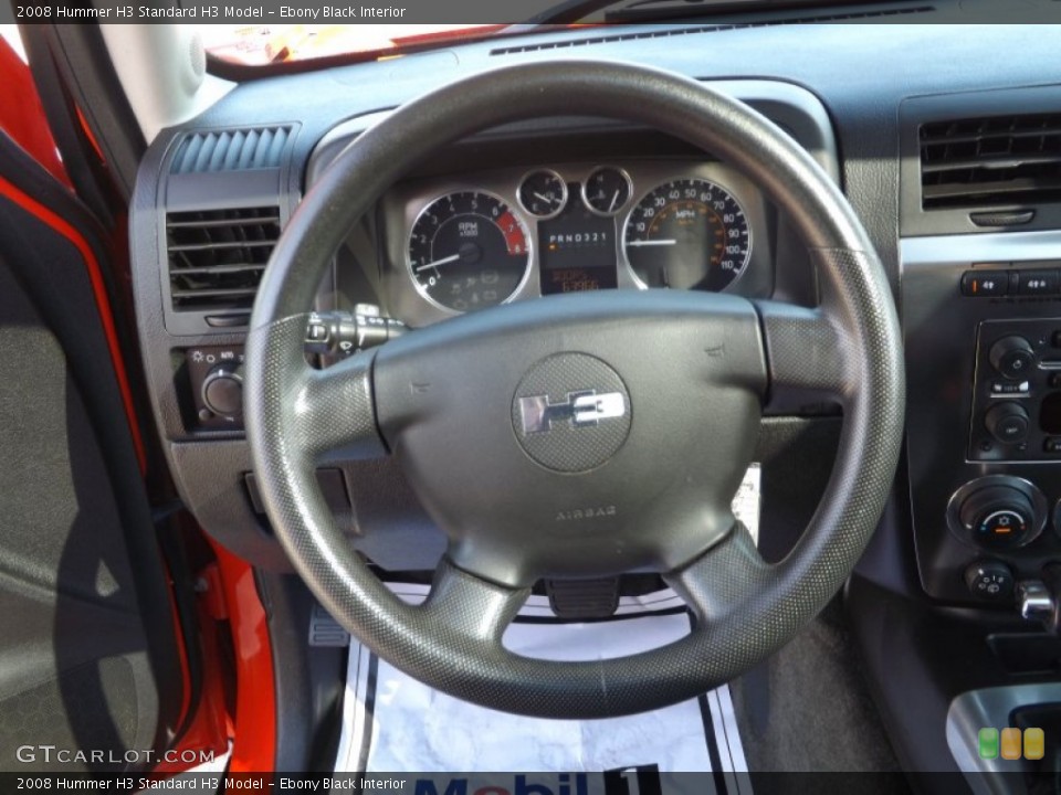 Ebony Black Interior Steering Wheel for the 2008 Hummer H3  #66311018