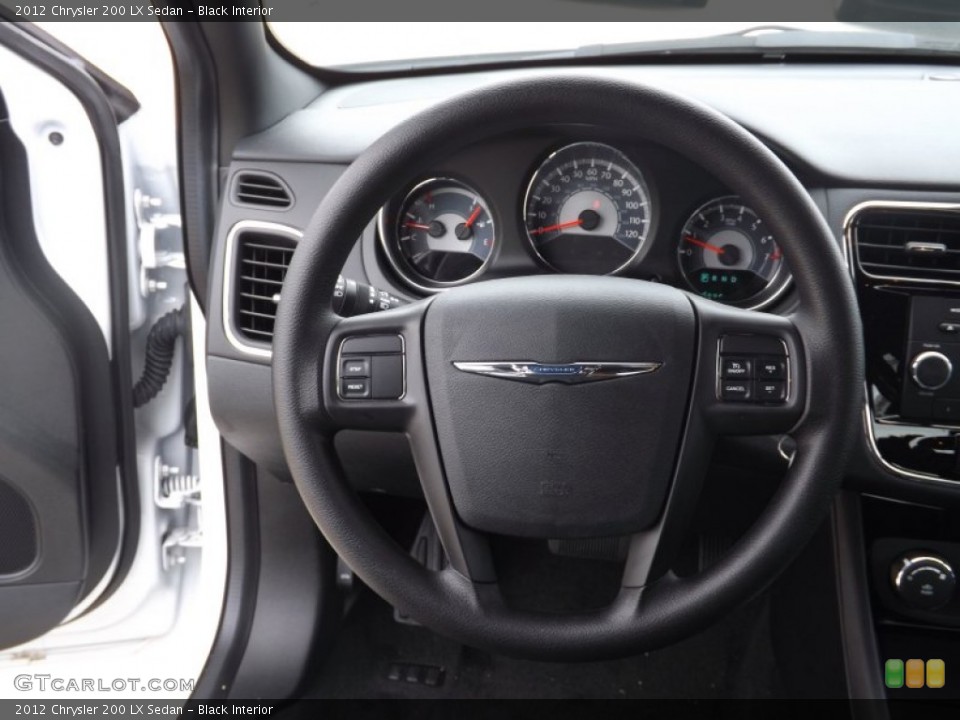 Black Interior Steering Wheel for the 2012 Chrysler 200 LX Sedan #66311507