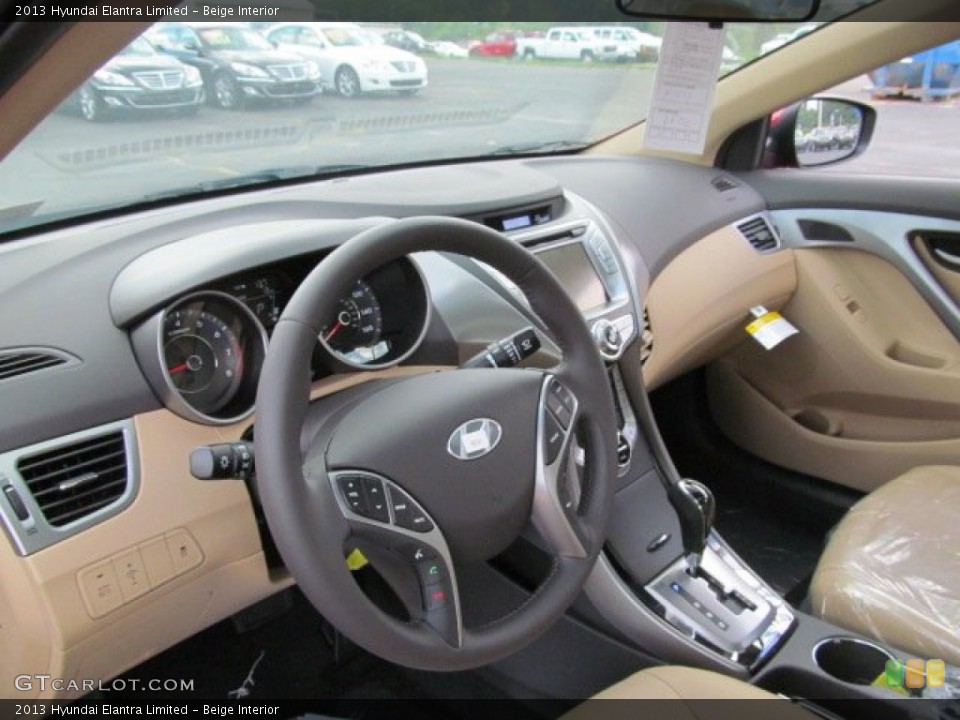 Beige Interior Steering Wheel for the 2013 Hyundai Elantra Limited #66329598