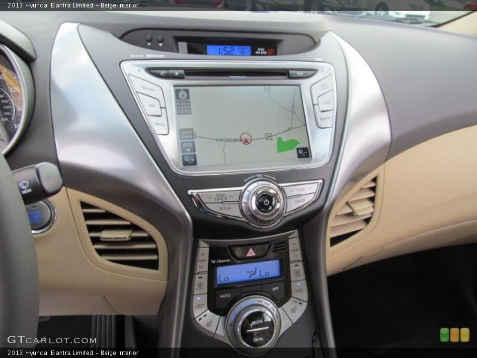 Beige Interior Navigation for the 2013 Hyundai Elantra Limited #66329607