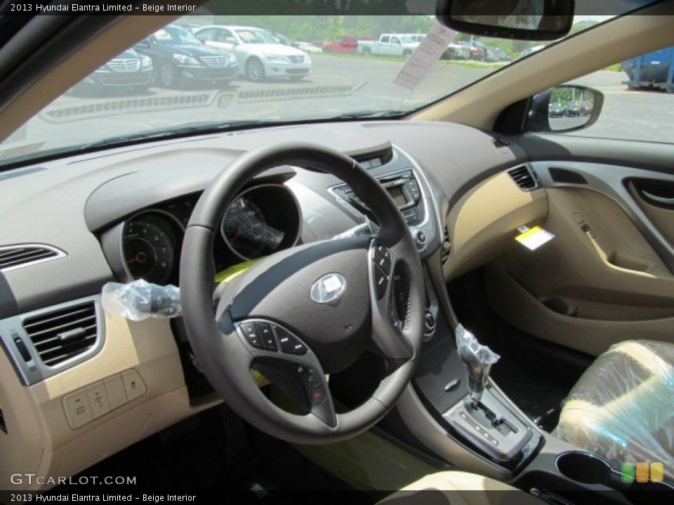 Beige Interior Steering Wheel for the 2013 Hyundai Elantra Limited #66329877