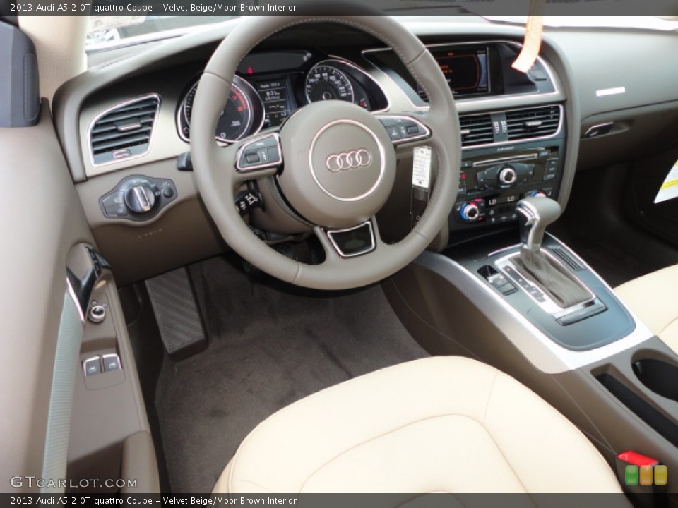 Velvet Beige/Moor Brown Interior Dashboard for the 2013 Audi A5 2.0T quattro Coupe #66332676