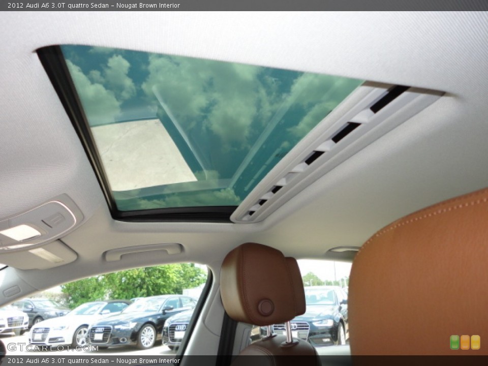 Nougat Brown Interior Sunroof for the 2012 Audi A6 3.0T quattro Sedan #66332805