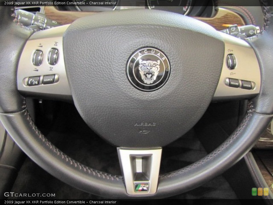 Charcoal Interior Steering Wheel for the 2009 Jaguar XK XKR Portfolio Edition Convertible #66335901