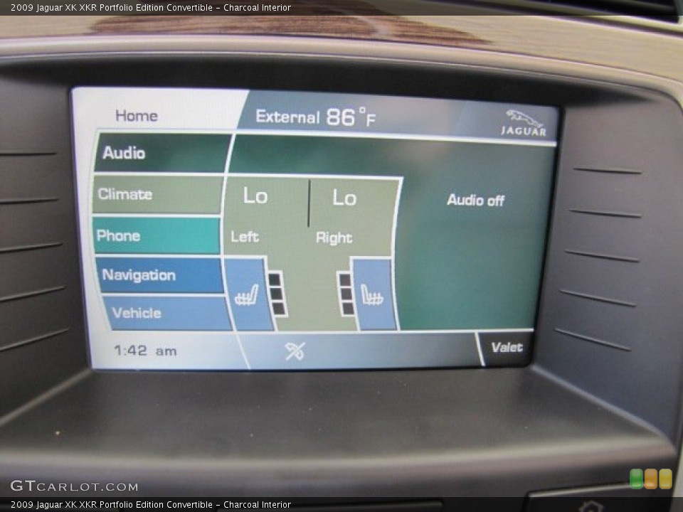 Charcoal Interior Controls for the 2009 Jaguar XK XKR Portfolio Edition Convertible #66335925