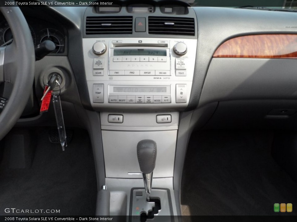 Dark Stone Interior Controls for the 2008 Toyota Solara SLE V6 Convertible #66336540