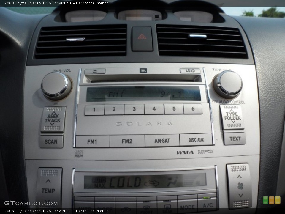 Dark Stone Interior Audio System for the 2008 Toyota Solara SLE V6 Convertible #66336546