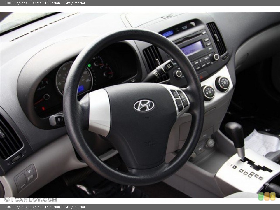 Gray Interior Steering Wheel for the 2009 Hyundai Elantra GLS Sedan #66338591